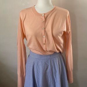 J. Crew | Italian Cashmere Peach V-neck Cardigan